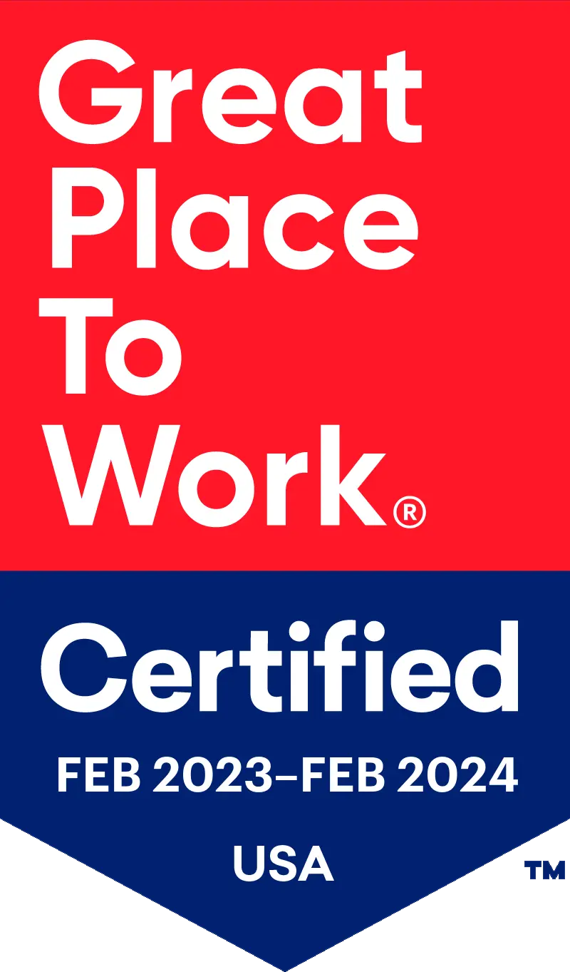 Great Place to Work Badge - Certified January 2023 - 2024 - USA (external link)