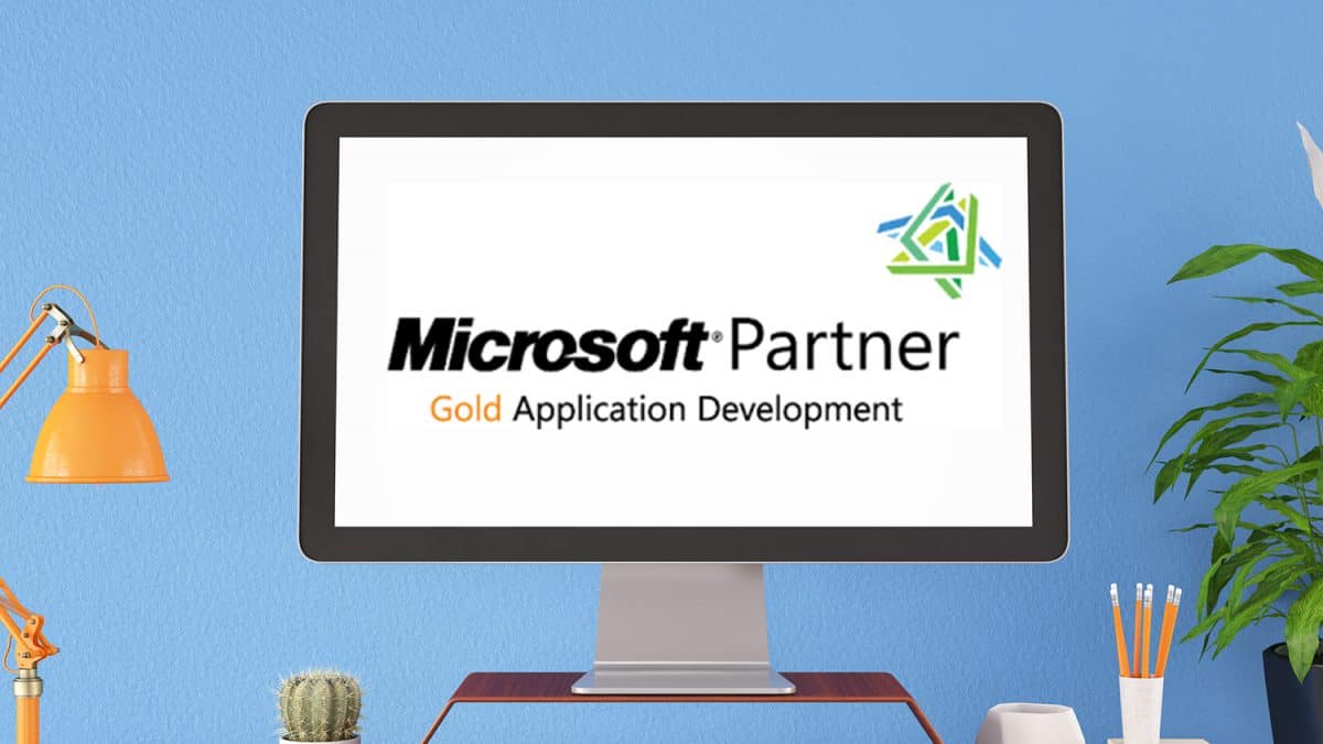 Microsoft Partner Gold Application Development Logo on Computer