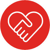 Two hands in a heart icon