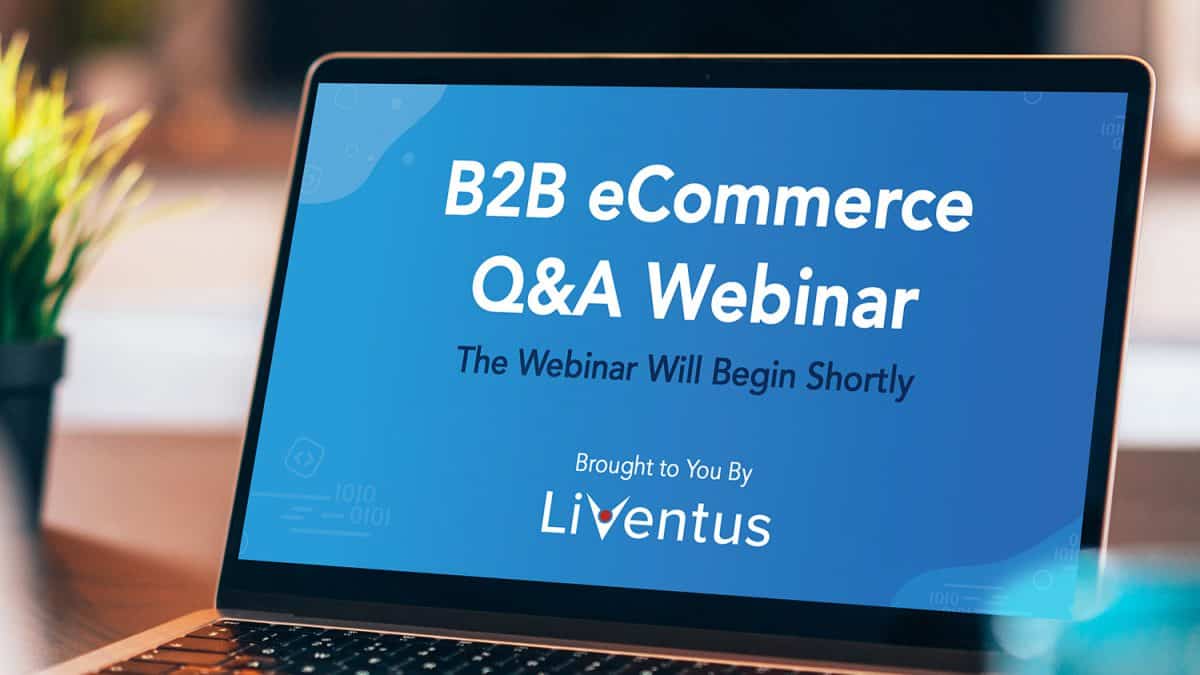 Liventus eCommerce webinar displayed on a laptop device