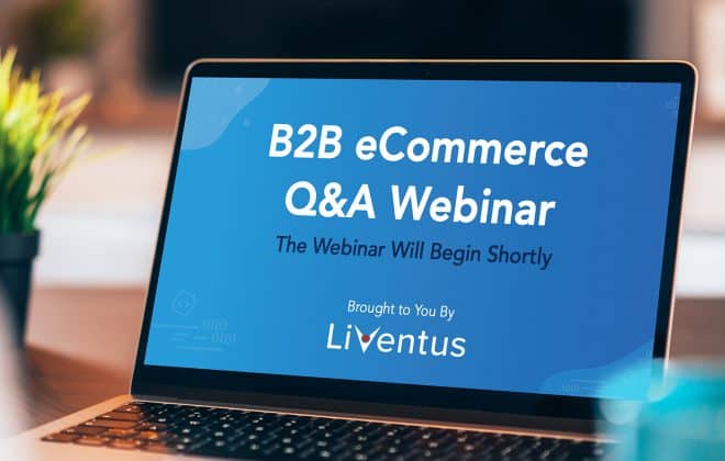 Liventus eCommerce webinar displayed on a laptop device