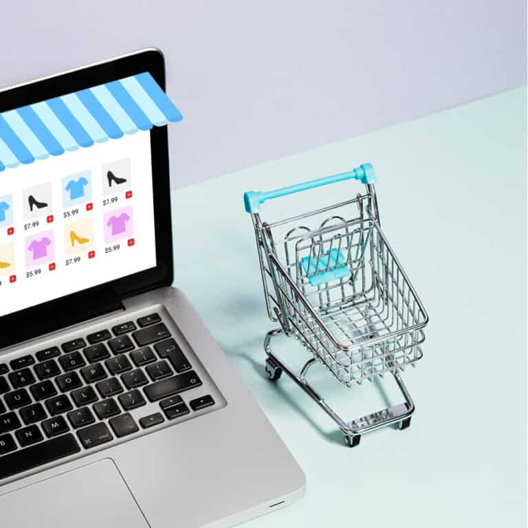 laptop screen with checkout page on display