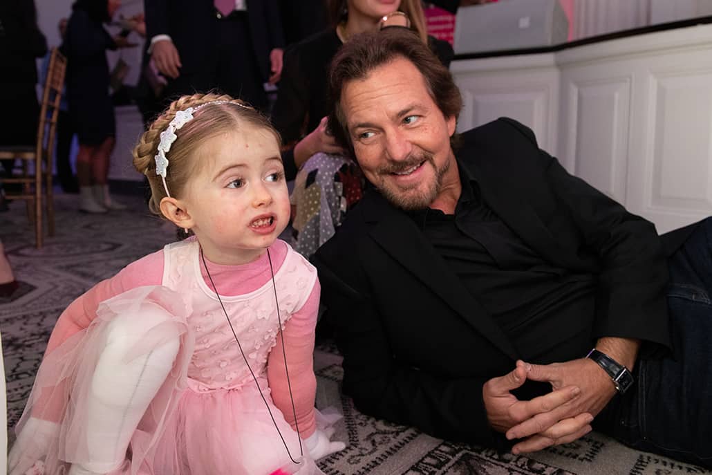 Eddie Vedder with a baby girl